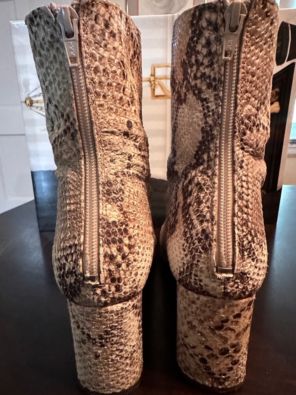 Free People Tan and Brown Snakeskin Ankle Boots - Picture 5 of 12